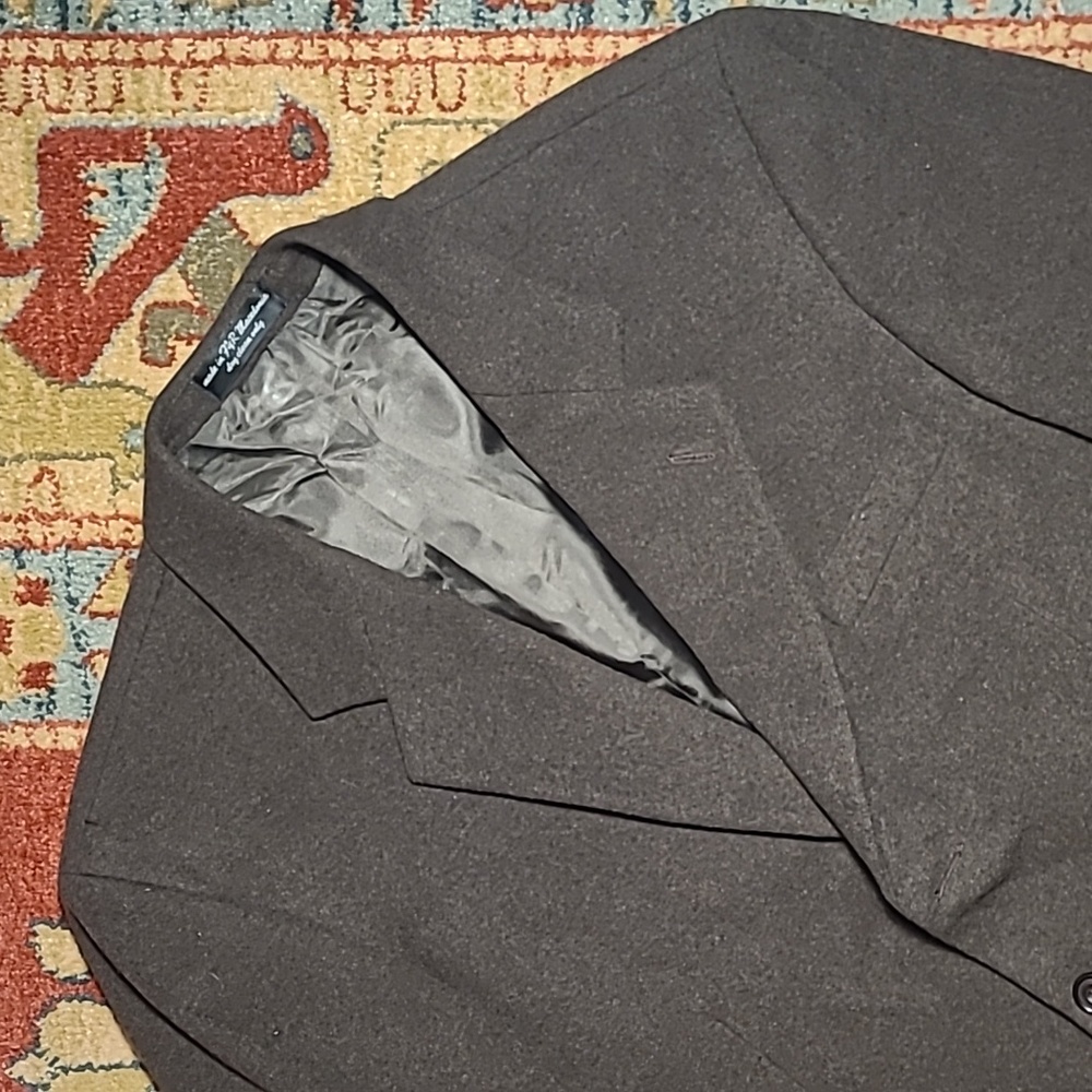 VTG CHOCOLATE BROWN CASHMERE WOVEN IN ITALY SPORT COAT BLAZER - Picture 11 of 11